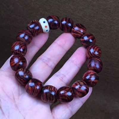 精品海黄13x14老形手串山水纹黑线清晰浓郁降香味扑佩戴盘玩佳品图5