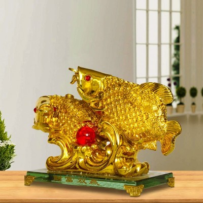 招财龙鱼工艺品年年有鱼店铺开张开业商务礼品树脂电镀金龙鱼定制图5