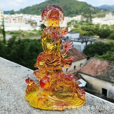 8.5寸站龙观音水琉璃透明树指工艺品摆件10寸办公室家居佛像摆件图2