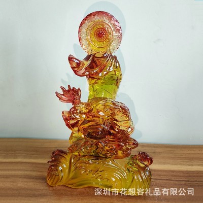 8.5寸站龙观音水琉璃透明树指工艺品摆件10寸办公室家居佛像摆件图3