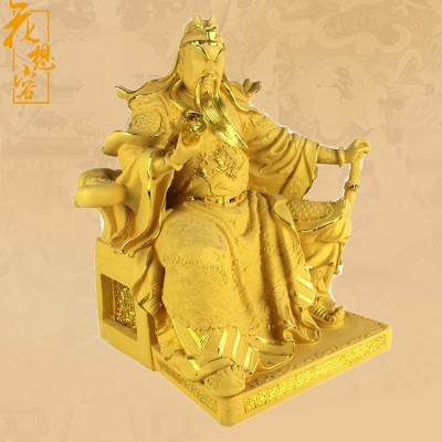 厂价供应绒沙金读书关公神像家居工艺摆件创意树脂工艺品关公图3