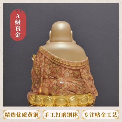 厂家批发黄铜贴真金弥勒佛像弥勒佛弥勒佛像铜像摆件家居办公室图3