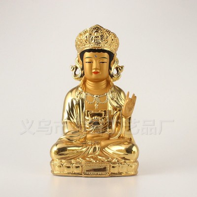 韩国观音佛像神像唐密观世音菩萨像树脂工艺品摆件镀金彩绘小佛像图2