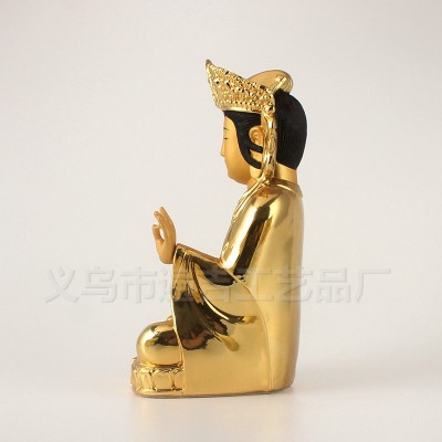 韩国观音佛像神像唐密观世音菩萨像树脂工艺品摆件镀金彩绘小佛像图3