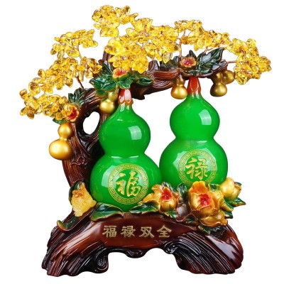 大德仁日常送礼葫芦摆件发财树客厅装饰品摆设树脂工艺品厂家直供图3