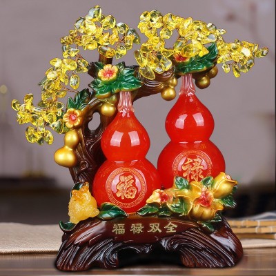 大德仁日常送礼葫芦摆件发财树客厅装饰品摆设树脂工艺品厂家直供图4