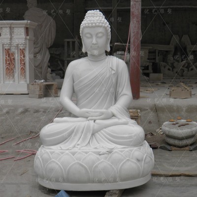 定制大理石佛像手工雕刻寺庙景区人物雕像汉白玉石材佛像工厂图3