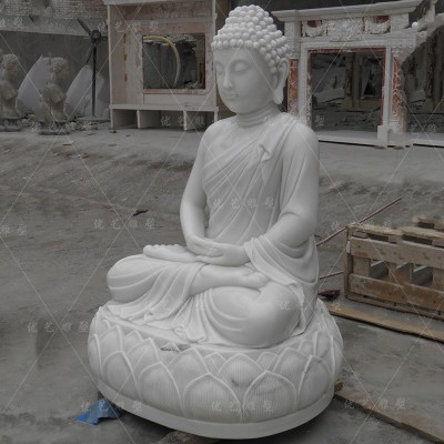 定制大理石佛像手工雕刻寺庙景区人物雕像汉白玉石材佛像工厂图2