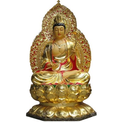 铜观音佛像人物雕塑 厂家现货供应 宗教寺庙铸铜佛像 铜西方三圣 1个图4