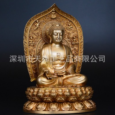黄铜铸造阿弥陀佛 文殊普贤菩萨 大势至菩萨 虚空藏菩萨工艺佛像图4