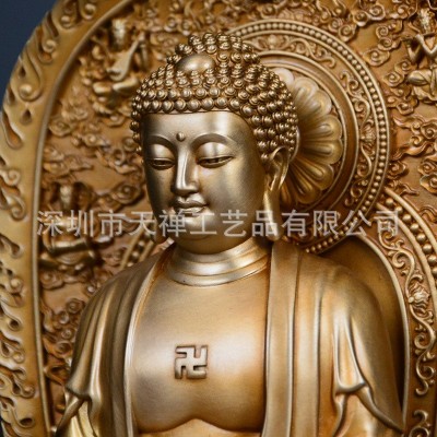 黄铜铸造阿弥陀佛 文殊普贤菩萨 大势至菩萨 虚空藏菩萨工艺佛像图5