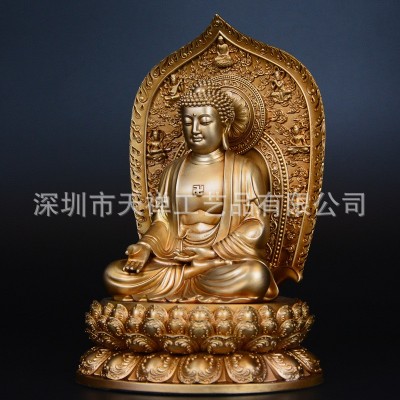黄铜铸造阿弥陀佛 文殊普贤菩萨 大势至菩萨 虚空藏菩萨工艺佛像图3
