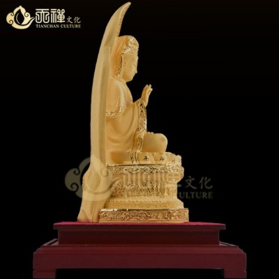 大号观音菩萨绒沙金佛像摆件实用居家办公摆饰寺庙供养佛像工艺品图4