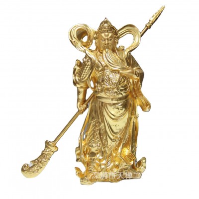 千眼千手观音菩萨 关公铜佛像表面贴金箔 纯铜密宗寺庙菩萨摆件图4