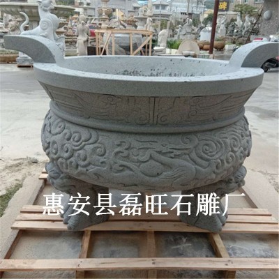 厂家石雕香炉寺庙祠堂进香青石石鼎焚香祭祀用品石材雕刻摆件雕塑图4