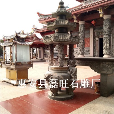 石雕青石香炉鼎 拜佛祖庙祭祀供奉摆件三层圆形香炉承接寺庙雕刻图3