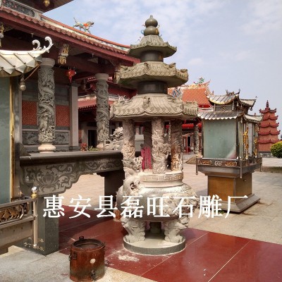 石雕青石香炉鼎 拜佛祖庙祭祀供奉摆件三层圆形香炉承接寺庙雕刻图4