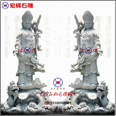 做工精细石雕千手观音菩萨花岗岩千手观音佛像带背光图4