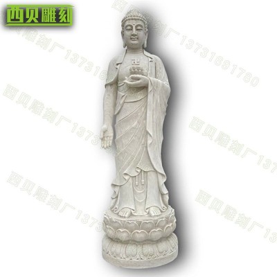 石雕西方三圣像 寺庙佛像观音菩萨雕塑 寺庙供奉佛寺庙寺院石雕图4