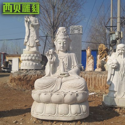 定制汉白玉观音雕塑 各种佛像观音雕像家用寺庙供奉佛像人物摆件图2