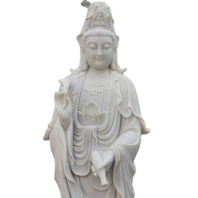 石雕观音像手工雕刻花岗岩观音雕像定制寺庙景区家居供奉佛像摆件图5