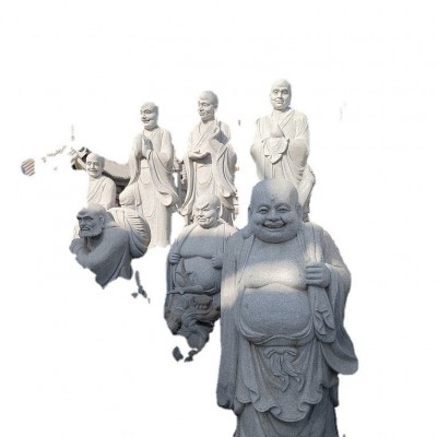 石雕十八罗汉 厂内低价出售现货石雕十八罗汉雕塑 花岗岩十八罗汉图5