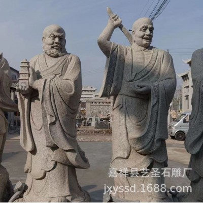 石雕十八罗汉 厂内低价出售现货石雕十八罗汉雕塑 花岗岩十八罗汉图3