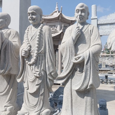 厂家制作花岗岩十八罗汉寺庙供奉佛像雕塑三面观音文殊菩萨雕塑图3