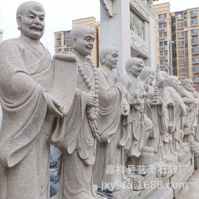 厂家制作花岗岩十八罗汉寺庙供奉佛像雕塑三面观音文殊菩萨雕塑图2