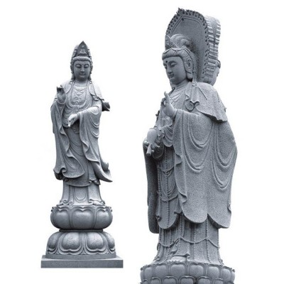 厂家制作花岗岩十八罗汉寺庙供奉佛像雕塑三面观音文殊菩萨雕塑图5
