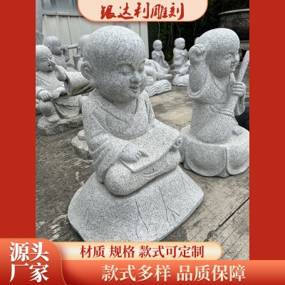 现货石雕小沙弥寺庙宗祠广场公园陵园石材花岗岩大理石童子雕塑批图3