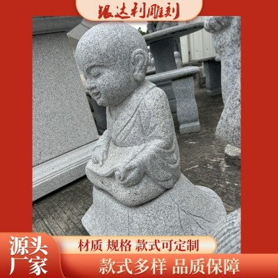 现货石雕小沙弥寺庙宗祠广场公园陵园石材花岗岩大理石童子雕塑批图2