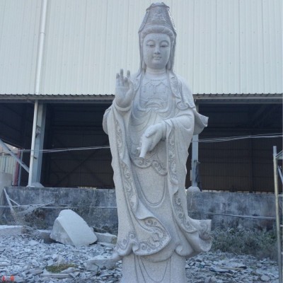惠安石雕观音佛像花岗岩雕刻滴水观世音寺庙广场观音普萨石像摆件图2