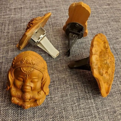 自产自销桃木汽车出风口香插桃木汽车空调出风口香薰插件工艺礼品图2