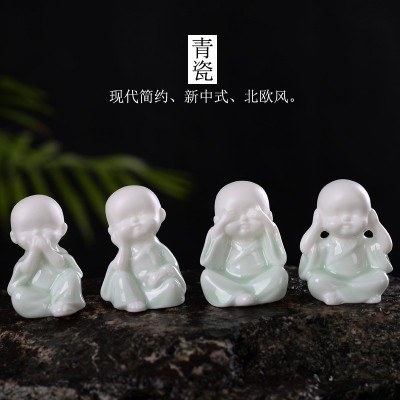 多肉盆栽花盆盆景小摆件人物花宠四不小和尚园艺配件微景观装饰品图3