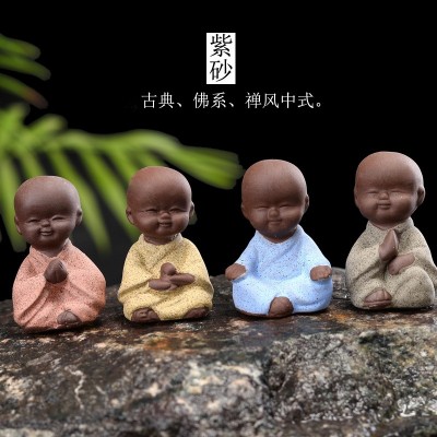 多肉盆栽花盆盆景小摆件人物花宠四不小和尚园艺配件微景观装饰品图5