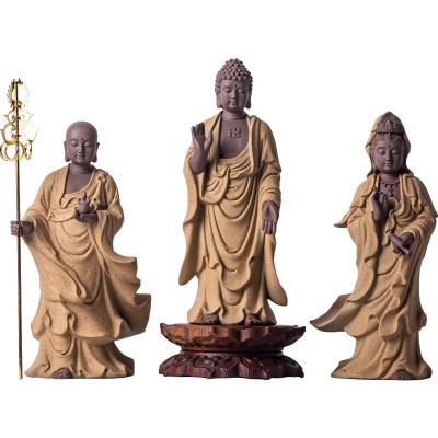 中式婆娑三圣释迦摩尼观音地藏王菩萨家用供奉陶瓷佛像工艺品摆件图3