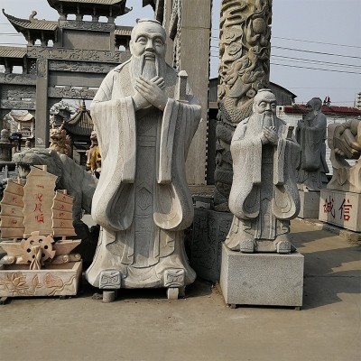 户外景区景观石雕人物摆件校园汉白玉石雕孔子像寺庙供奉石雕佛像图4