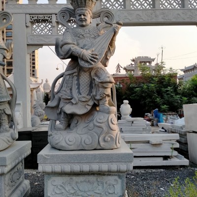 汉白玉石雕观音石雕 现货出售寺庙供奉佛像 石雕观音三面佛像图5
