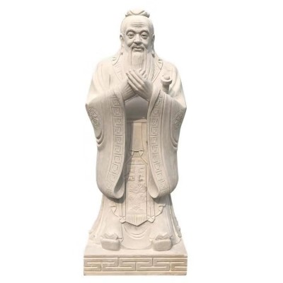 出售汉白玉石雕人物 寺庙供奉石雕佛像 户外景观雕塑石雕孔子像图3
