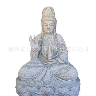 石雕观音菩萨像 观世音菩萨石像 寺庙佛像图4