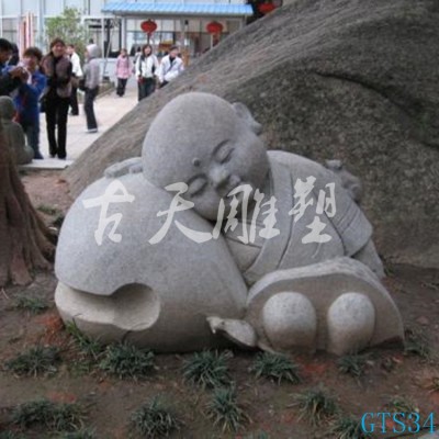 石雕小和尚佛像摆件工艺品人物雕刻工艺创意摆件石雕小沙弥小和尚图4