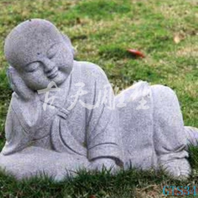 石雕小和尚佛像摆件工艺品人物雕刻工艺创意摆件石雕小沙弥小和尚图2