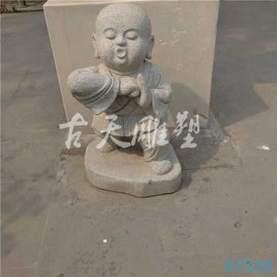 石雕小和尚人物石头佛像佛头青石仿古做旧小沙弥石像小沙弥小摆件图4