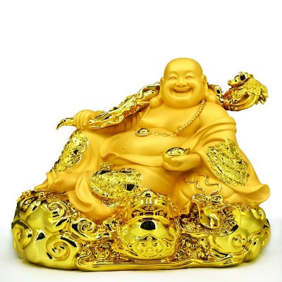 沙金弥勒佛摆件大肚笑佛招财风水摆设迪万思工艺品办公室新居礼品图5