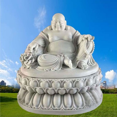 石雕弥勒佛雕刻寺院装饰汉白玉大肚佛如来观音广场景区雕塑厂家图3
