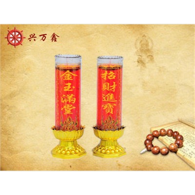 兴万鑫厂家直销 5号水晶蜡烛 果冻蜡烛 喜/佛/寿/金榜 供佛灯图3