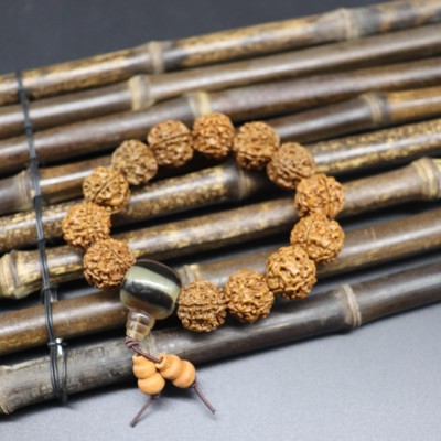金刚菩提子尼泊尔五瓣菩提子红皮佛珠文玩把件男士手串女手链批发