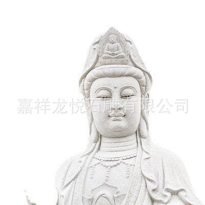 汉白玉石雕佛像石头观音像站像寺庙景区户外观音像三面滴水观音像