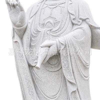 汉白玉石雕佛像石头观音像站像寺庙景区户外观音像三面滴水观音像图3